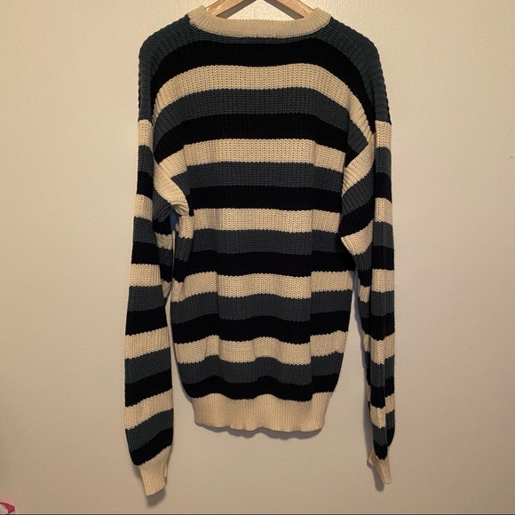 Vintage Striped Chunky Knit Pullover Sweater Size XL - Picture 7 of 8